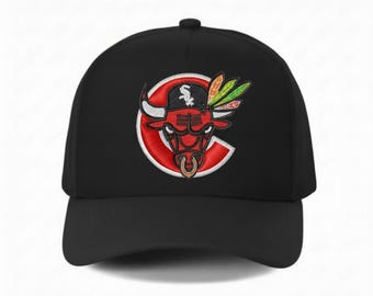 Black Chicago Mash Up Snapback Hat