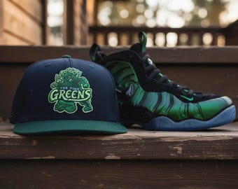 Black/Green Pine Green Snapback Hat For Foamposites Pro