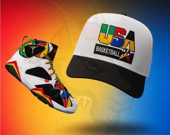 White/Black Miro Snapback Hat For Jordan 7 READ DESCRIPTION!!!
