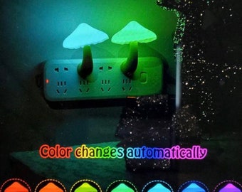 2pcs Mushroom Night Light Plug-in Wall Lamps Sensor Lights  LED Night Lights