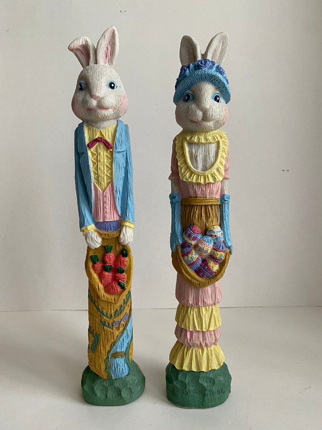 Resin Figure Rabbit Vintage Set Resin Pencil Rabbit Figurines - Etsy