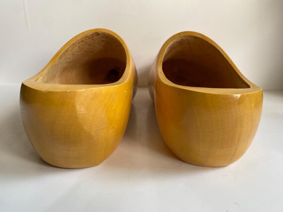 Vintage Hand Carved Wooden Clogs - image 9