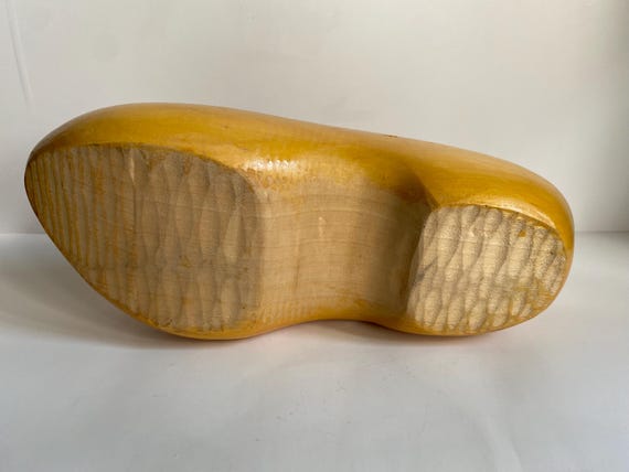 Vintage Hand Carved Wooden Clogs - image 5
