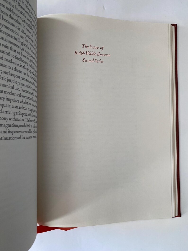 Edición de coleccionista de "Los ensayos de Ralph Waldo Emerson", primera y segunda serie, 1979, encuadernada en piel auténtica, Easton Press. imagen 8