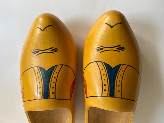 Vintage Hand Carved Wooden Clogs - image 7