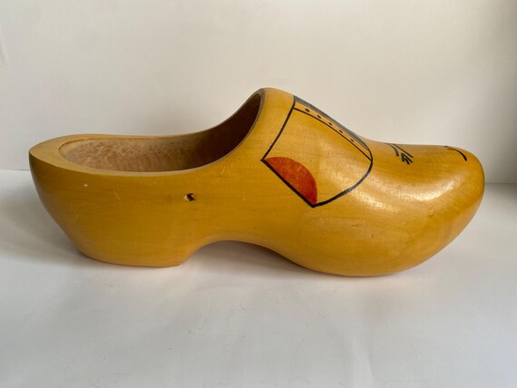 Vintage Hand Carved Wooden Clogs - image 8