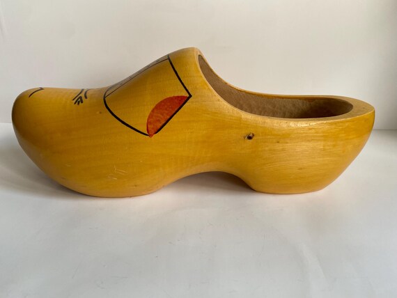 Vintage Hand Carved Wooden Clogs - image 4