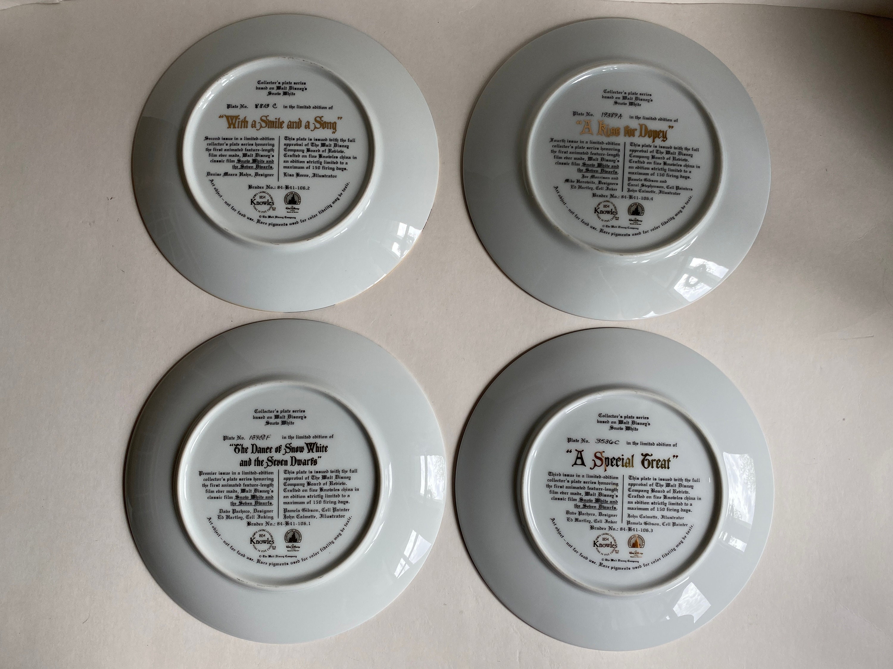 Walt Disney Knowles Snow White Set of Four Collector Plates - Etsy