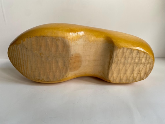 Vintage Hand Carved Wooden Clogs - image 6