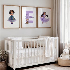 Set of 3 Personalised Encanto Prints, Disney Pixar Bedroom Decor, Mirabel Isabela Nursery Wall Art, Printable Baby Name Nursery Wall Art