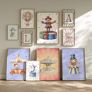 Vintage Circus Nursery Prints Set | Instant Download Alphabet Art | 40 ...