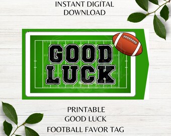 Football Themed Ready to Print Favor Tags Football Good Luck Treat Tags Printable Football Game Day Favor Tags Instant Download PDF PNG