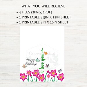 Happy Birthday Printable I Love You Flower Handprint Art Handprint ...