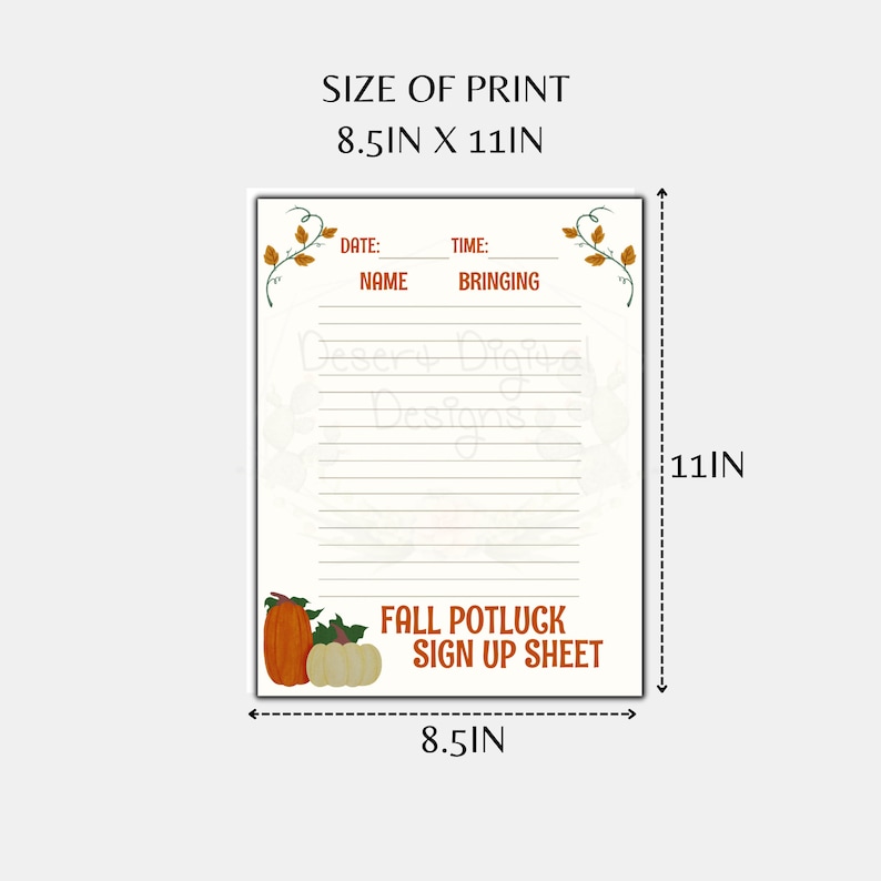 Fall Potluck Sign up Sheet Printable Potluck Sign up Sheet Thanksgiving Fall Potluck Sign up Sheet Printable Potluck Sign up Sheet Thanksgiving