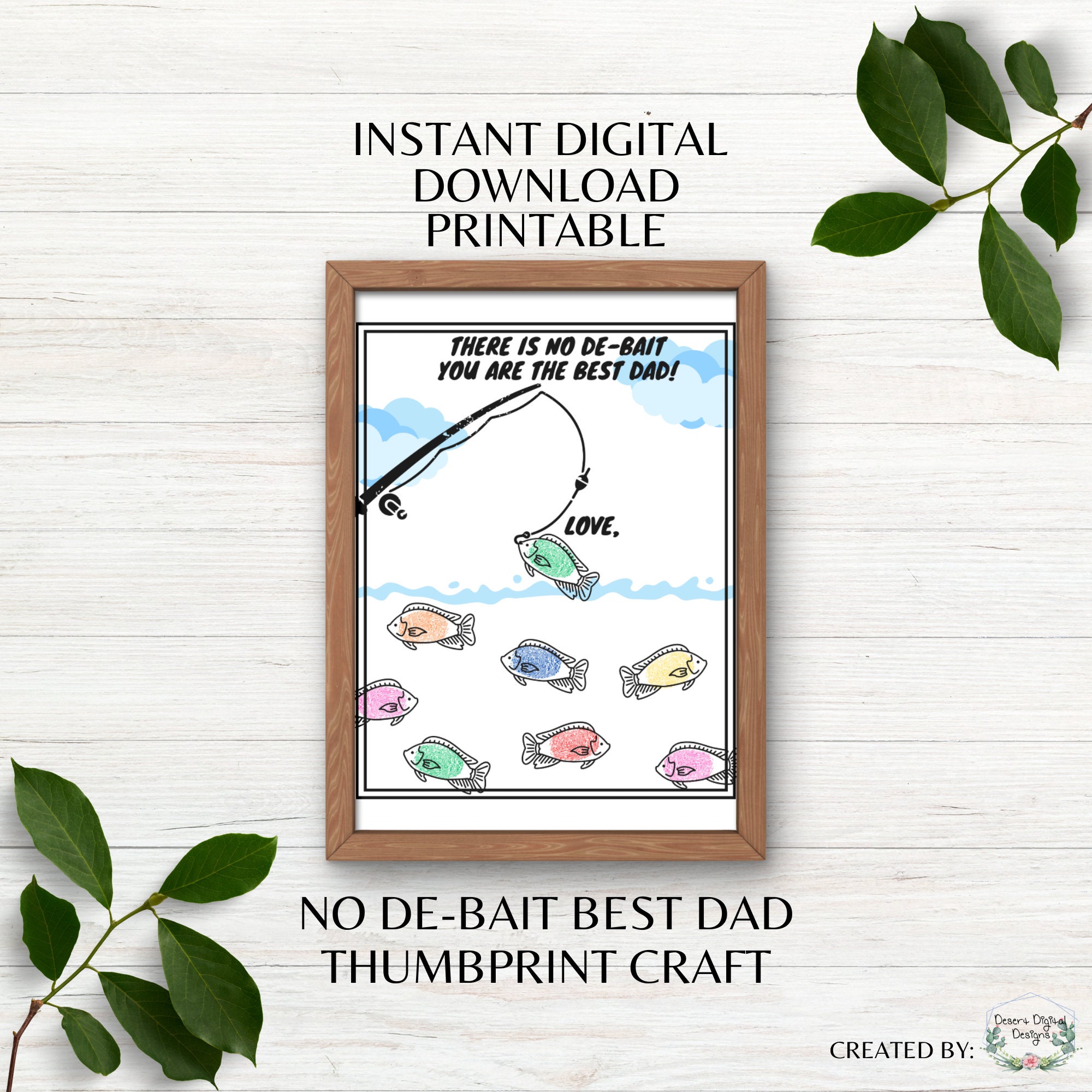 20 Fabulous Fish Crafts For Kids 15 Best Dad Printable Thumbprint Craft No De-Bait Art Template Father's…