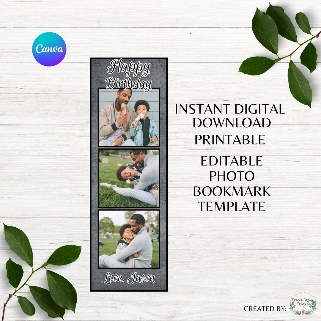 Editable Photo Bookmark Gift Printable Birthday Bookmark Special ...