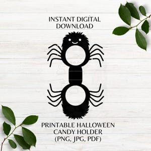 Halloween Spider Candy Holder Printable Candy Holder Halloween Spider Candy Favor Holder Printable Cut Out Instant Download PNG JPG PDF