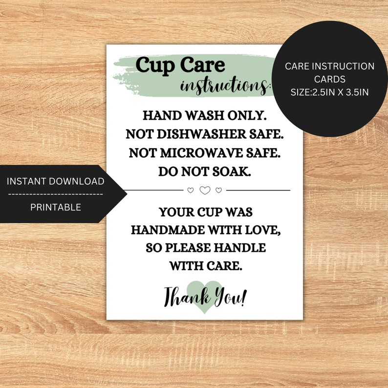 Printable Care Instruction Card - Il 794xN.4605222306 A371