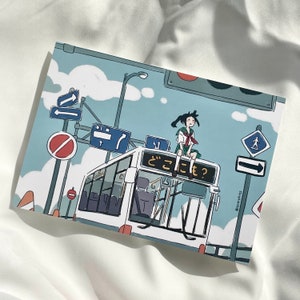 Carte postale tranche de vie - dans le bus pour aller n'importe où