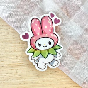 Sticker lapin kawaii fraise my melo