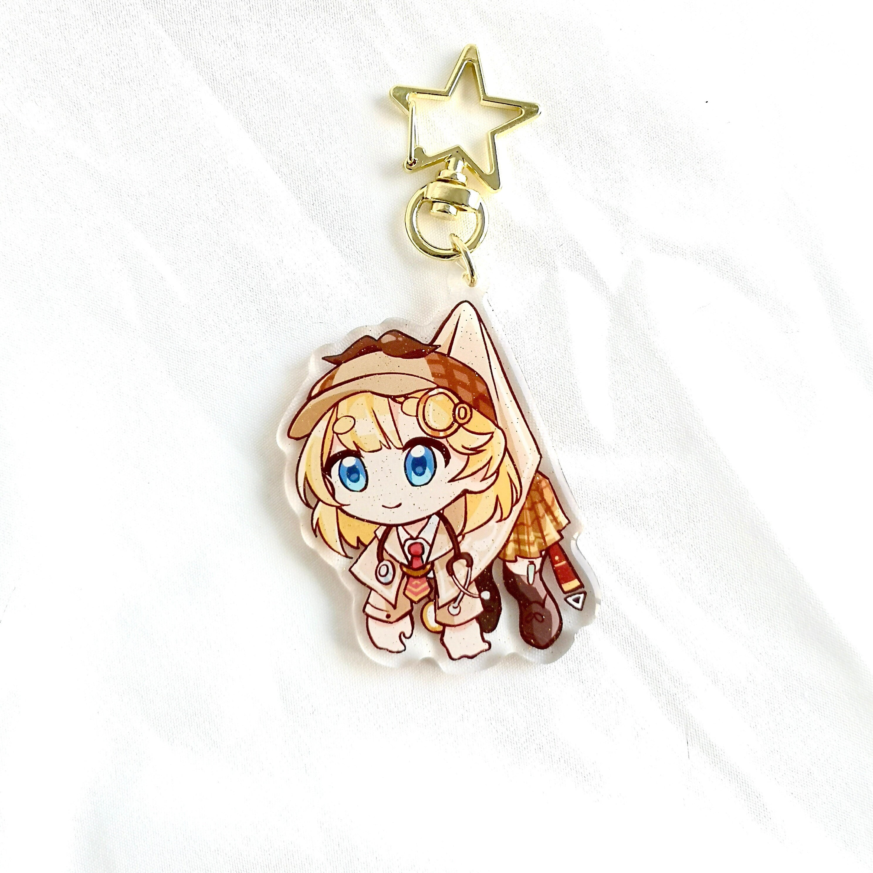 amelia watson dangling glitter keychain [hololive]