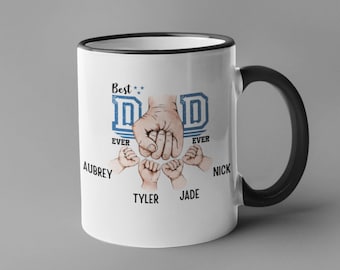 Customized Best Dad Ever Mug, 1-4 Kids designs available, DAD Mug, Fathers Day Mug, Birthday Gift for Dad, Gift for Him, Fathers day gifts