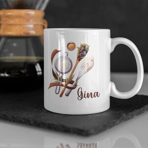Tazza da forno personalizzata, vari disegni regalo da forno, regalo per fan da forno, tazza da panettiere, tazza da forno, regalo per fan da forno, idee regalo per tazze da forno
