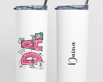 Personalized Dental Assistant tumbler, 2 Designs available DA Tumbler, Dental Assistant, Dentist Graduation Gift, DA nurse