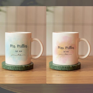Last name Mugs personalized Ceramic mug, couple coffee ceramic mug gift, coffee lover gift, gift idea, anniversary gift ideas