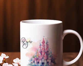 Personalized castle mug, Disney Castle Gift, Princess Castle Mug, Ceramic Mug, Shatterproof Enamel Mug