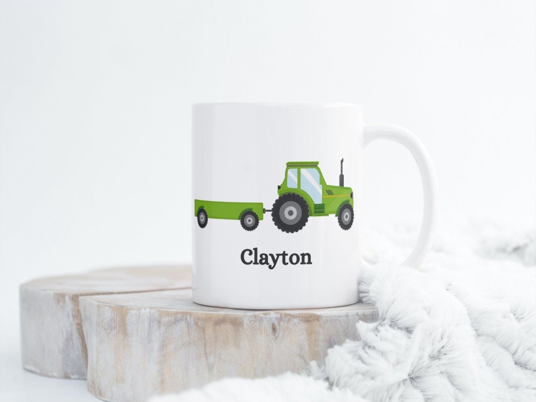 thumbnail image 2 of 4 Assorted Tractor Mugs – Red, Blue, Green – Fine China Coffee Mug Set – Dishwasher & Microwave Safe 2 of 5