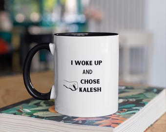 I woke up and chose Kalesh, I woke up and chose violence, Humorous saying gift idea, Punjabi Gurmukhi Ceramic Mug