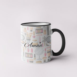 Personalized Makeup Coffee Mug, Contour Makeup, Gift for Makeup Artist, Makeup Artist Gift, Makeup Brush Mug, Glam Gift