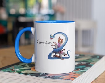 Zootopia inspired mug, 5 Designs Judy Hopps hand drawn sketch w background, Nick Wilde Zootopia 2 kids Shatterproof mug