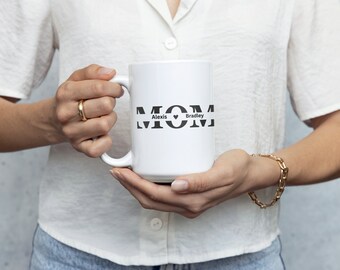 Personalized Mom Coffee Mug With Kids Names for Mom for Mother's Day, Mother's Day Gift from Daughter, Son, Babies Names Coffee Mug for Mom
