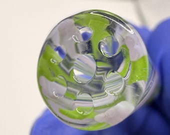 Green with gold flake  / Purple Spiral Glass Filter Tip Handmade Borosilicate Reusable Smoking Tip Glass Accessory 12x30mm