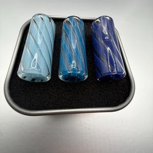 Blue Glass Filter Tips – Reusable Spiral Mouthpieces, Smooth Airflow Design