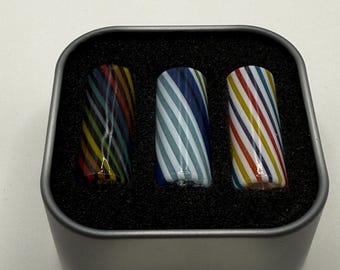 Handmade Rainbow Glass Filter Tips: Helix Spiral Rolling Accessory (12x30mm)
