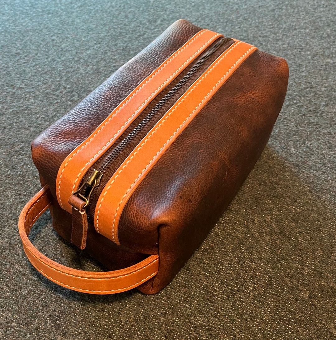 Travel Bag Bathroom Kit in Leather Toiletry Bag Christmas Etsy