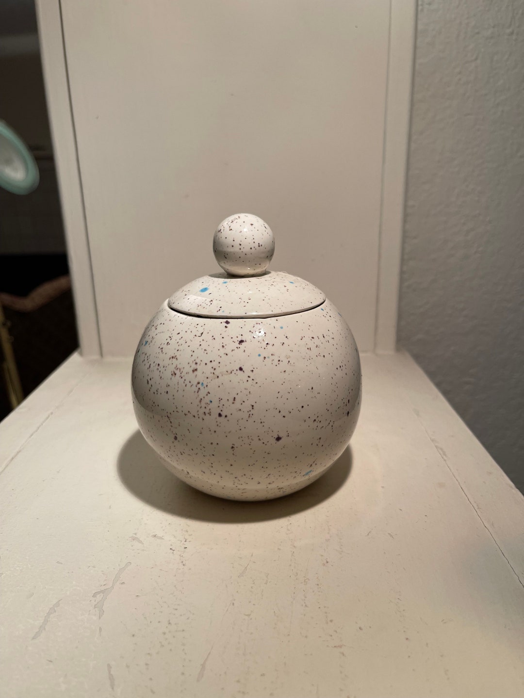 VINTAGE ARNELS Pottery Dish W/lid Speckled Design 1950's Etsy