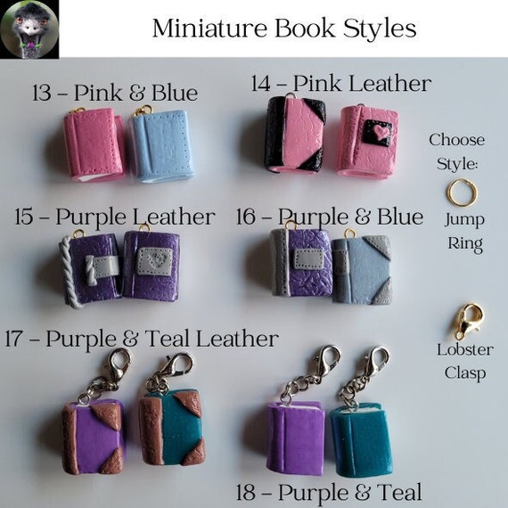 Mini Book Charms, Progress Keepers, Stitch Markers, Gift for Book Lover,  Gift for Knitter, Zipper Pull, Charm Bracelet 