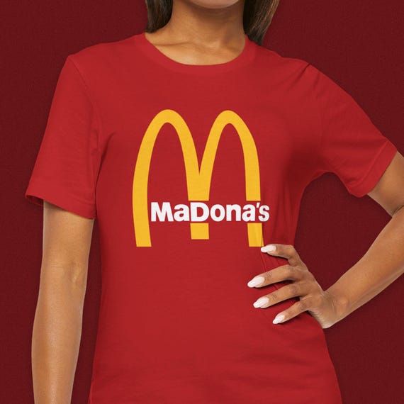 トップス 90's Mcdonald Parody Tee Madona's T-shirt - Hispanic Inspired Mcdonald's Parody, Whimsical