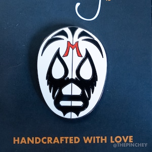 Mil Mascaras Luchador Hard Enamel Pin, Lucha Libre, Hand Drawn and Illustrated, Custom Design, Hispanic Art, The Pinchey