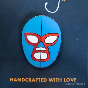 Nacho Libre Luchador Hard Enamel Pin, Lucha Libre, Hand Drawn and Illustrated, Custom Design, Hispanic Art, The Pinchey