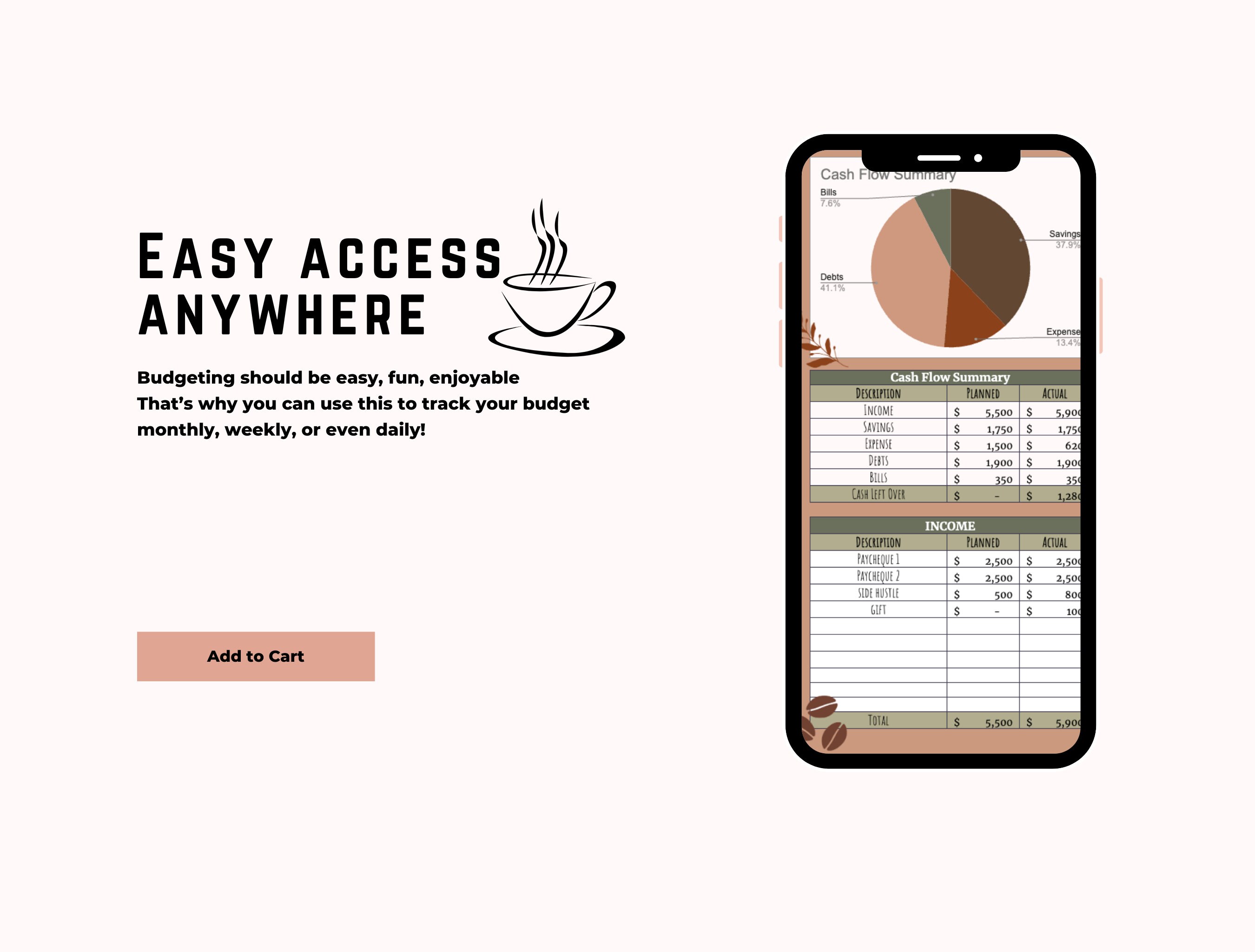 Monthly Budget Spreadsheet Google Sheets Budget Template Etsy