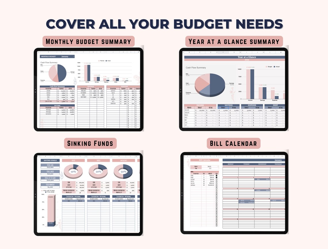 Budget Planner Google Sheets Budget Template Budget - Etsy