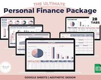Annual Budget Google Sheets Excel Spreadsheet Monthly Budget Tracker Bill Calendar Debt Tracker Savings Net worth Spreadsheet Tracker
