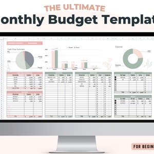 Monthly Budget Spreadsheet, Google Sheets Budget Template, Budget Tracker, Bill Calendar, Digital Finance Planner, Savings FLORAL NEUTRAL