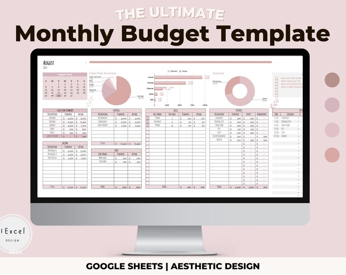 Monthly Budget Spreadsheet, Google Sheets Budget Template, Budget ...