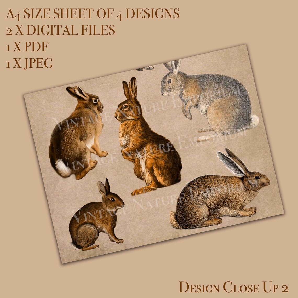 Printable Clipart Junk Journal Vintage Ephemera Scrapbook Rabbits Hares ...